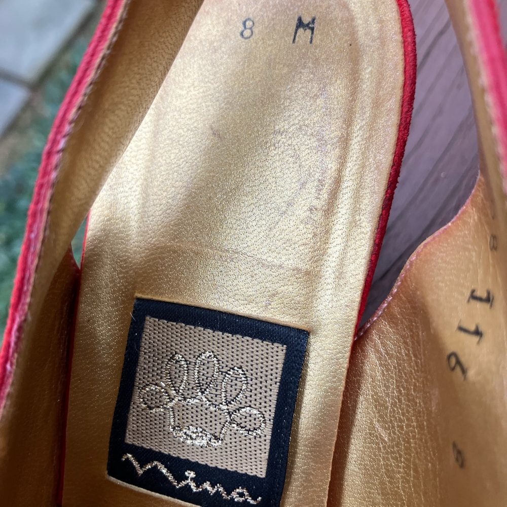 Slingback red suede pumps in excellent condition - Picture 4 of 5